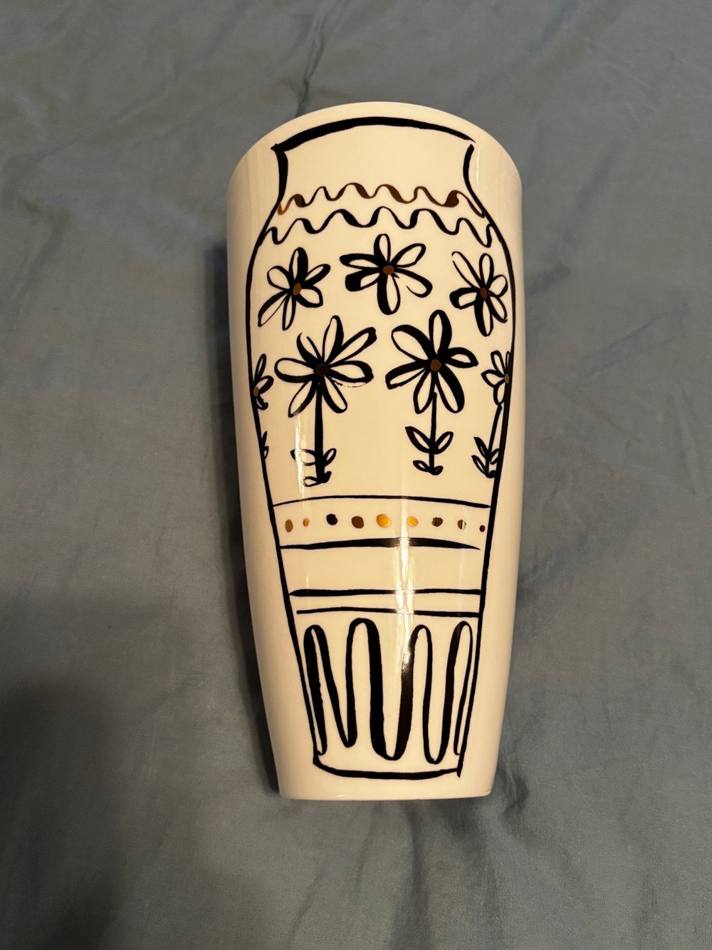 Decorative Kate spade Lenox Ceramic Vase with Black Floral Design